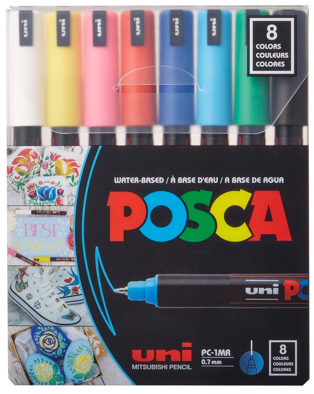 uni POSCA Acrylic Paint Marker - PC-1R Extra Fine - 8 Basic Color Set - merriartist.com