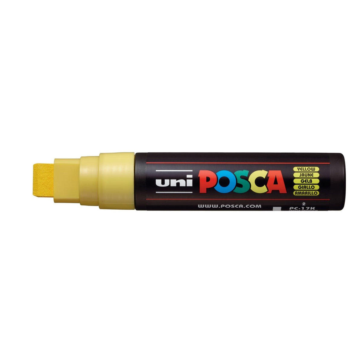 uni Paint Permanent Marker, Broad Chisel Tip, Yellow (63735)