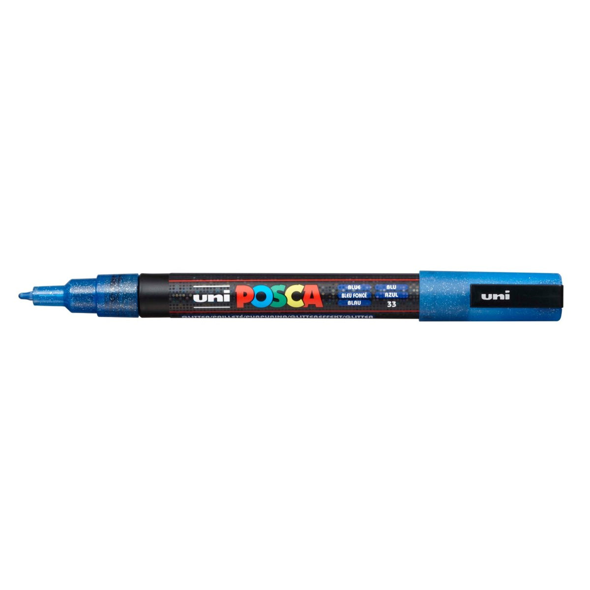uni POSCA Paint Marker PC-3M Fine Bullet Tip - GLITTER Blue - merriartist.com