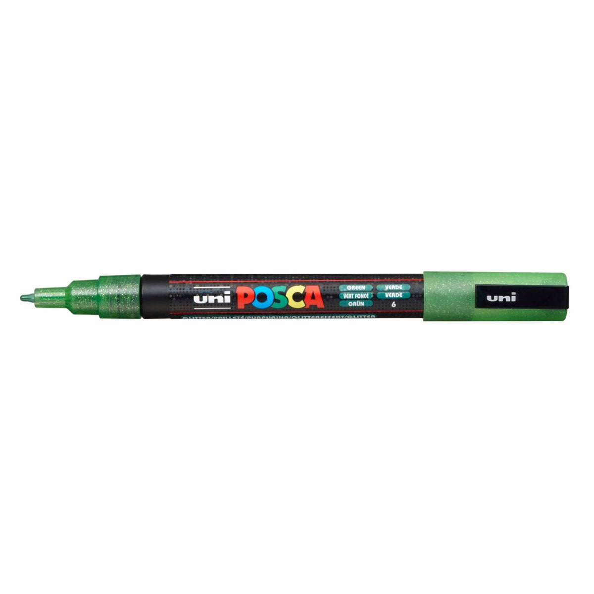 uni POSCA Paint Marker PC-3M Fine Bullet Tip - GLITTER Green - merriartist.com