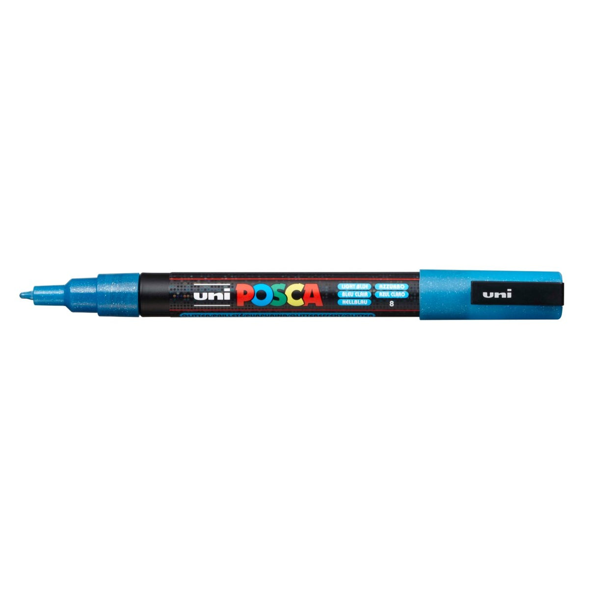 uni POSCA Paint Marker PC-3M Fine Bullet Tip - GLITTER Light Blue - merriartist.com