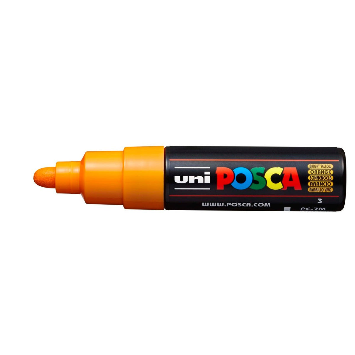 uni POSCA Paint Marker PC-7M Broad Bullet Tip - Bright Yellow (Orange) - merriartist.com