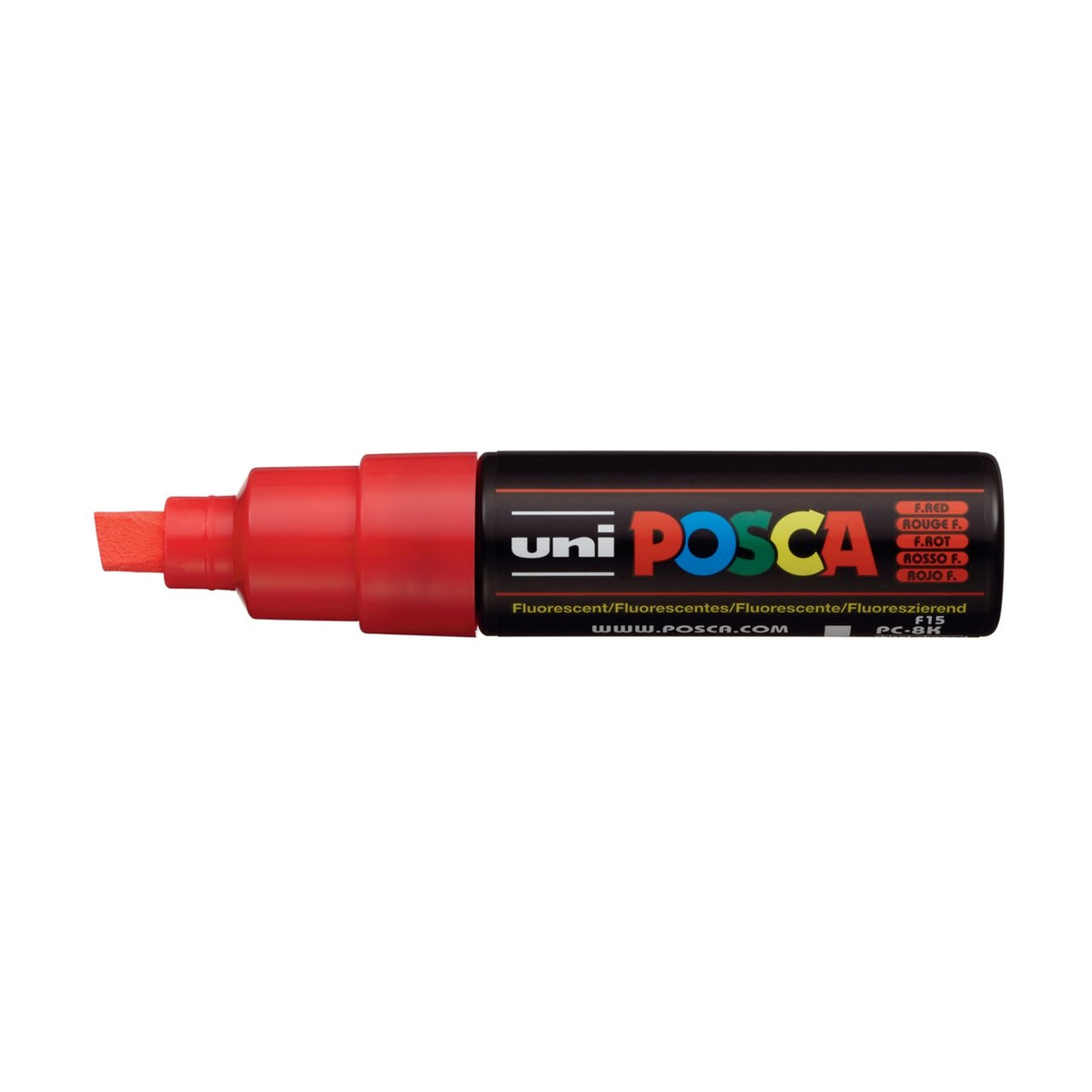 uni POSCA Paint Marker PC-8K Broad Chisel Tip - Fluorescent Red - merriartist.com