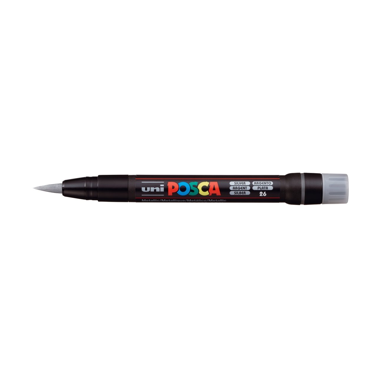 uni POSCA Paint Marker PCF-350 Brush Tip - Metallic Silver - merriartist.com