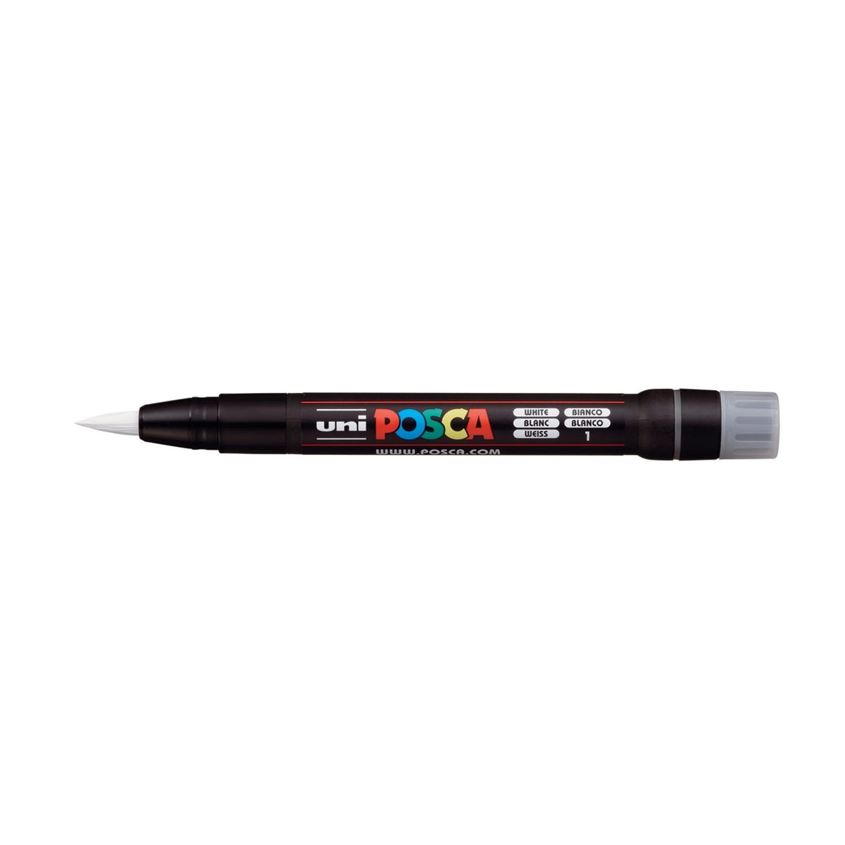 uni POSCA Paint Marker PCF-350 Brush Tip - White - merriartist.com