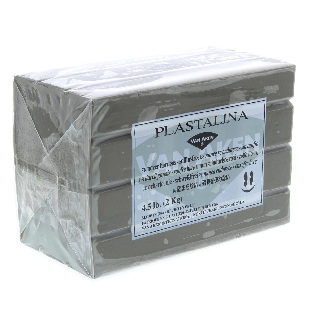 Van Aken Plastalina Modeling Clay 4.5 lb. - Gray - merriartist.com
