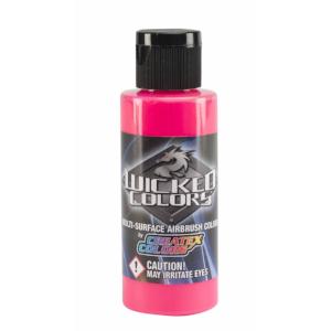 Wicked Multi-Surface Airbrush Colors - W026 Fluorescent Pink 2 oz - merriartist.com