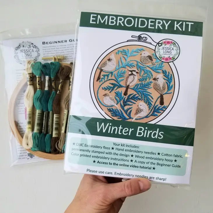 Winter Birds Embroidery Kit - merriartist.com
