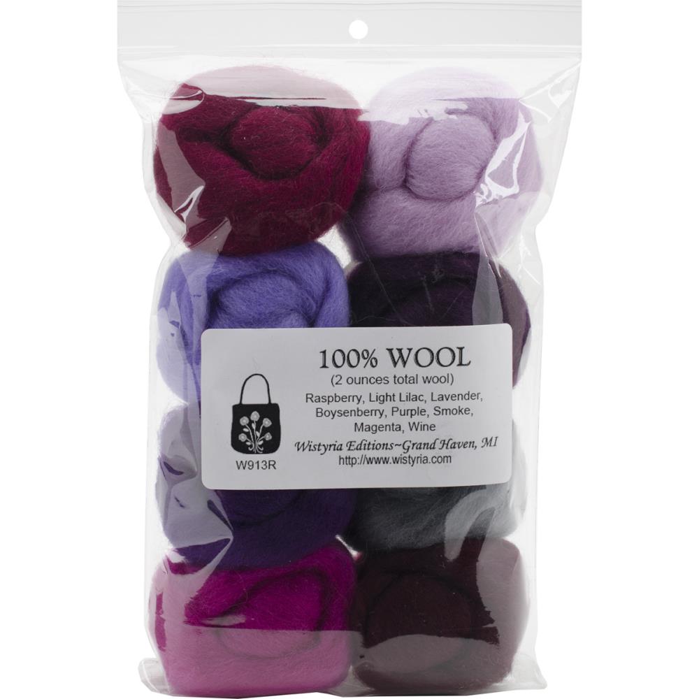 Wistyria Editions Wool Roving 8pcs - Lilacs - merriartist.com