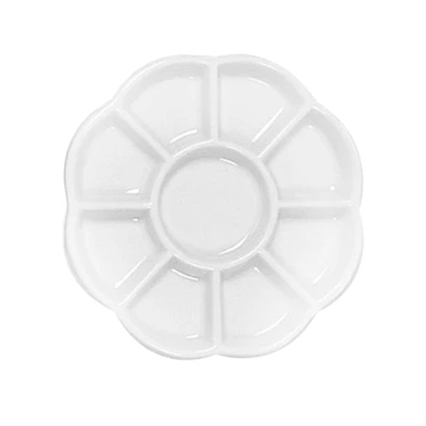 Yasutomo 9 Section Porcelain Palette (5 5/8” in diameter and 1/2″ deep) - merriartist.com