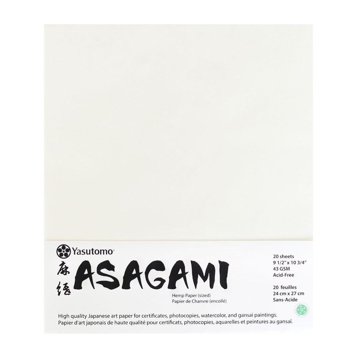 Yasutomo Asagami Paper 9.5 inch x 10.75 inch - 20 Sheets - merriartist.com