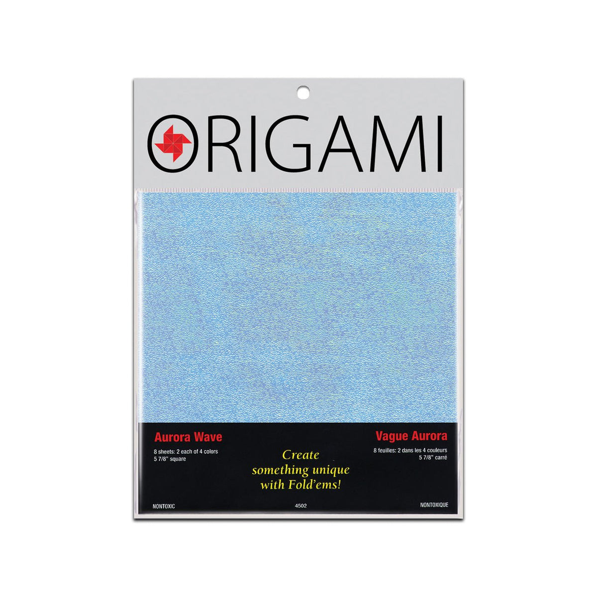Yasutomo Origami Paper 5 7/8 inch - Aurora Wave - 8 sheets - 4 colors - merriartist.com