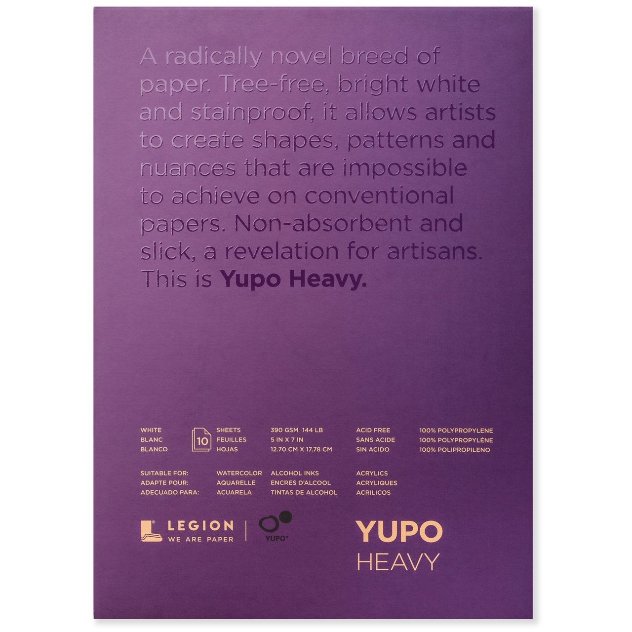Yupo Heavyweight Pad - 390 gsm (144 lb.) White - 10 sheets 5X7 - merriartist.com