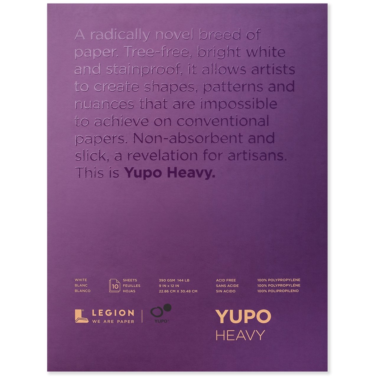 Yupo Heavyweight Pad - 390 gsm (144 lb.) White - 10 sheets 9X12 - merriartist.com